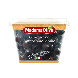 SEASONED PITTED LECCINO BLACK OLIVES